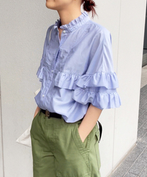 Spick & Span | コットンシルクティアードフリルスリーブブラウス(シャツ/ブラウス)