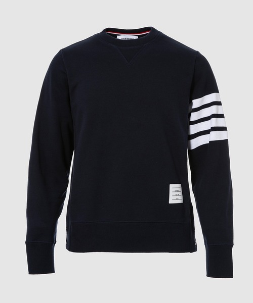 THOM BROWNE（トムブラウン）の「CLASSIC SWEATSHIRT WITH ENGINEERED 4 BAR SLEEVE IN CLASSIC LOOP BACK（スウェット・メンズ・ライトグレー/ネイビー・0/1/2）」の2枚目の写真
