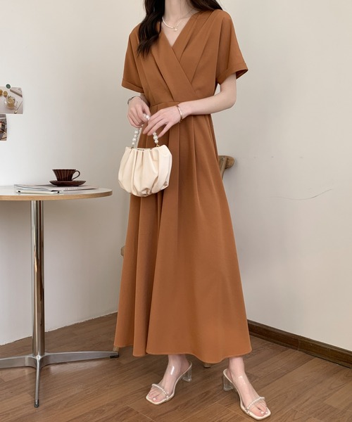 極美品 Sov. ストライプリボンワンピース カシュクール フレア Aライン 26-170505000-14.jpg