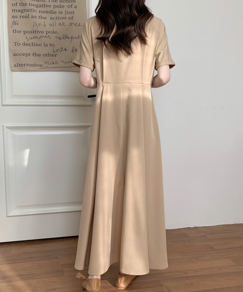 ABITOKYO(アビトーキョー)の「カシュクールAラインフレアワンピース(ワンピース・レディース・ブラウン/ブラック/グリーン/ベージュ/ネイビー/チャコールグレー/ブルーグレー・L/M)」の17枚目の写真