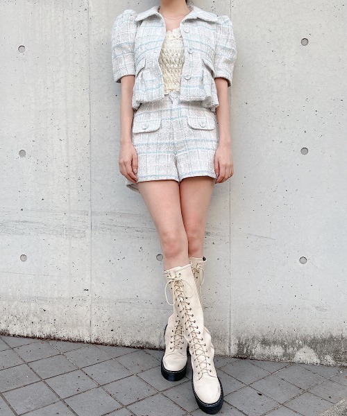 lilLilly（リルリリー）の「ファンシーツイードジャケット（テーラードジャケット・レディース・マルチ・FREE）」の3枚目の写真