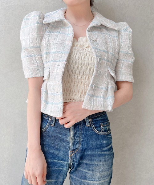 lilLilly（リルリリー）の「ファンシーツイードジャケット（テーラードジャケット・レディース・マルチ・FREE）」の2枚目の写真