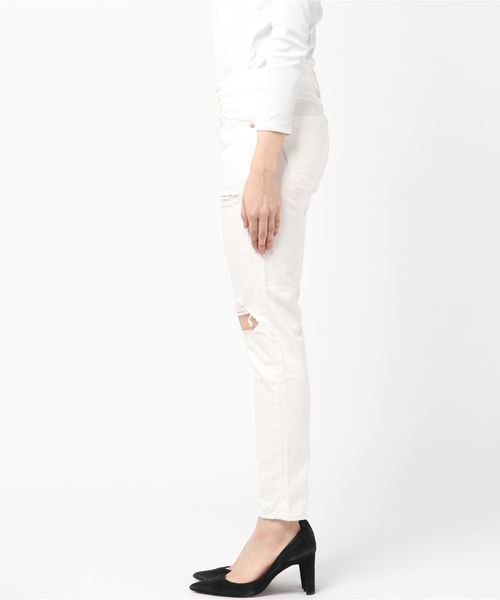 Denime（ドゥニーム）の「【MadeInJapan】CLASH WHITE DENIM STRAIGHT PANTS/クラッシュホワイトデニムパンツ（デニムパンツ・レディース・ホワイト・X-SMALL/SMALL/MEDIUM）」の2枚目の写真