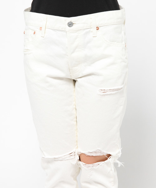 Denime（ドゥニーム）の「【MadeInJapan】CLASH WHITE DENIM STRAIGHT PANTS/クラッシュホワイトデニムパンツ（デニムパンツ・レディース・ホワイト・X-SMALL/SMALL/MEDIUM）」の7枚目の写真