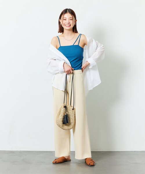 FREAK'S STORE（フリークスストア）の「【限定展開】テレコリブカップ付キャミソール（キャミソール・レディース・ブラック/モカ/ナチュラル/ブルー・ﾌﾘ-）」の14枚目の写真