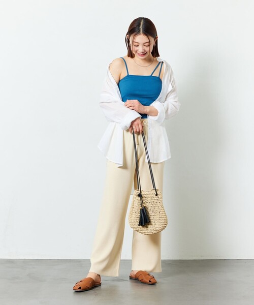 FREAK'S STORE（フリークスストア）の「【限定展開】テレコリブカップ付キャミソール（キャミソール・レディース・ブラック/モカ/ナチュラル/ブルー・ﾌﾘ-）」の17枚目の写真