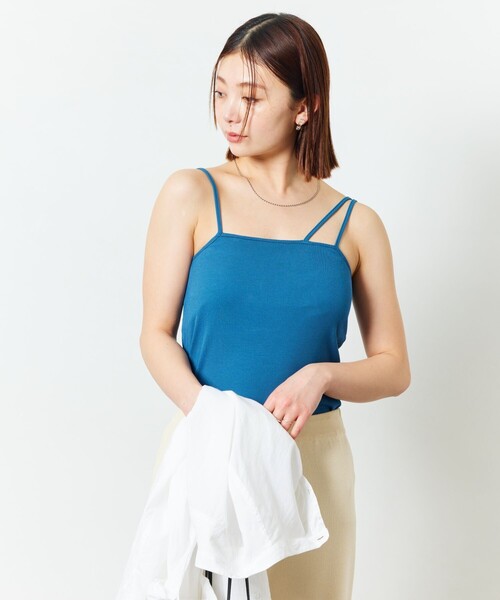 FREAK'S STORE（フリークスストア）の「【限定展開】テレコリブカップ付キャミソール（キャミソール・レディース・ブラック/モカ/ナチュラル/ブルー・ﾌﾘ-）」の18枚目の写真