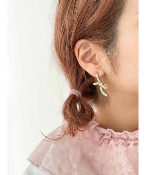 セール】ラインストーンピアス（ピアス（両耳用））｜jumelle 