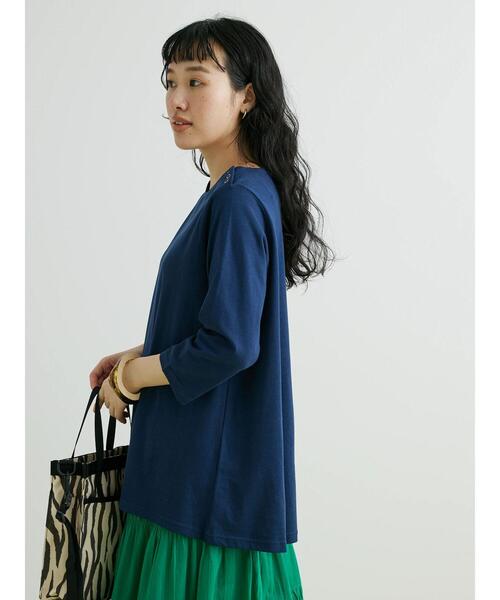 CRAFT STANDARD BOUTIQUE（クラフトスタンダードブティック）の「フレアーラインプルオーバー　◆（Tシャツ/カットソー・レディース・ホワイト/グリーン/ネイビー・FREE）」の22枚目の写真