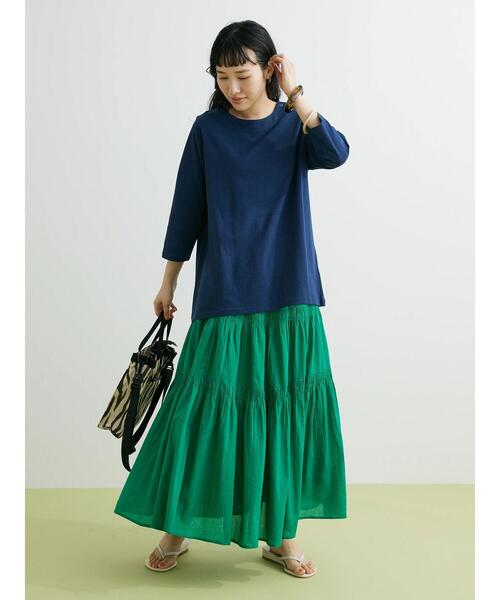 CRAFT STANDARD BOUTIQUE（クラフトスタンダードブティック）の「フレアーラインプルオーバー　◆（Tシャツ/カットソー・レディース・ホワイト/グリーン/ネイビー・FREE）」の20枚目の写真
