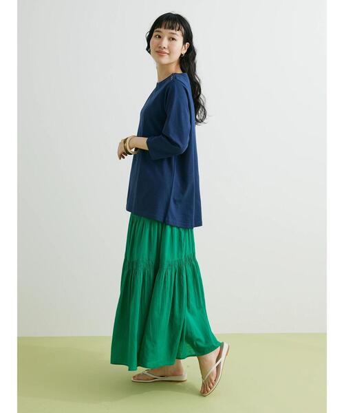 CRAFT STANDARD BOUTIQUE（クラフトスタンダードブティック）の「フレアーラインプルオーバー　◆（Tシャツ/カットソー・レディース・ホワイト/グリーン/ネイビー・FREE）」の19枚目の写真