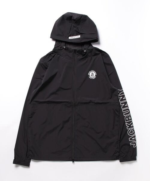 JACKBUNNY フード付きブラックジャケット Jack Bunny!! ジャックバニー フード付きブラックジャケット ゴルフ