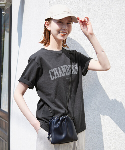 SLOBE IENA（スローブイエナ）の「CHAMBERYロゴTEE（Tシャツ/カットソー・レディース・チャコールグレー/ホワイト/ブルー・FREE）」の10枚目の写真