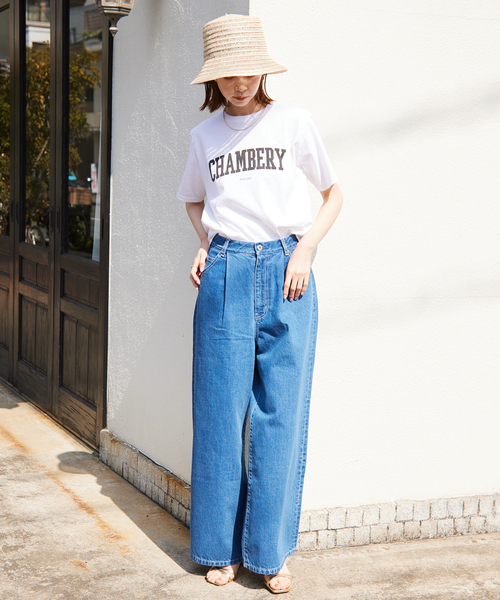 SLOBE IENA（スローブイエナ）の「CHAMBERYロゴTEE（Tシャツ/カットソー・レディース・チャコールグレー/ホワイト/ブルー・FREE）」の13枚目の写真