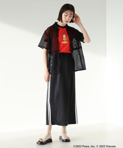 Ray BEAMS(レイビームス)の「GARFIELD / リンガー Tシャツ(Tシャツ/カットソー・レディース・レッド/グリーン/ネイビー・ONE SIZE)」の6枚目の写真