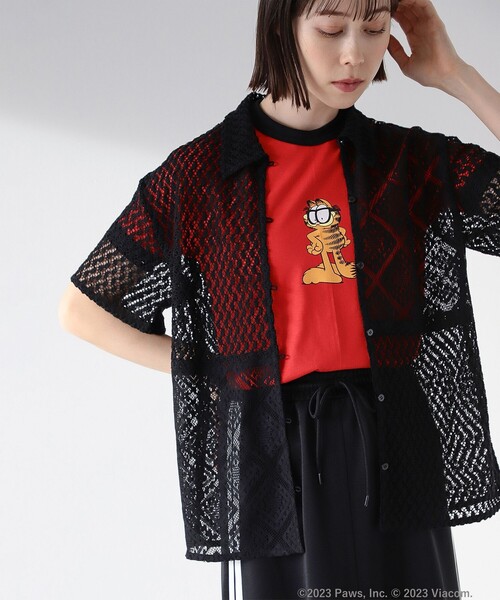 Ray BEAMS(レイビームス)の「GARFIELD / リンガー Tシャツ(Tシャツ/カットソー・レディース・レッド/グリーン/ネイビー・ONE SIZE)」の11枚目の写真