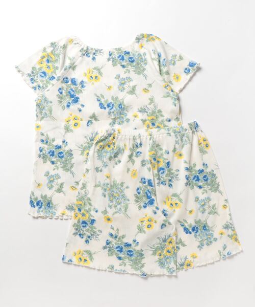 KID BLUE（キッドブルー）の「キッドブルー -リブデイジーPt -半袖パジャマ -KNUK351 -kidblue（ルームウェア/パジャマ・レディース・サックスブルー/オレンジ・M）」の3枚目の写真