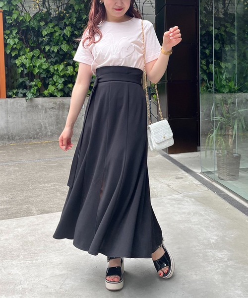 one after another NICE CLAUP(ワンアフターアナザーナイスクラップ)の「着心地がらく。フロントスリットマーメイドスカート(スカート・レディース・グレー/ブラック/アイボリー/ピンク・SMALL/MEDIUM)」の13枚目の写真