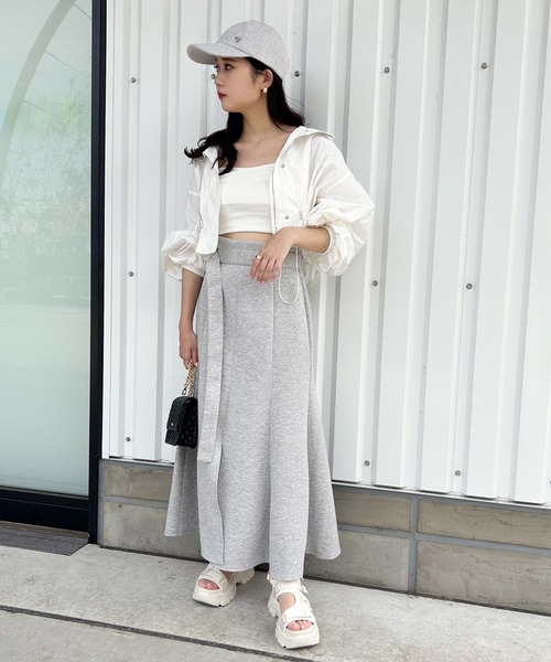 one after another NICE CLAUP(ワンアフターアナザーナイスクラップ)の「着心地がらく。フロントスリットマーメイドスカート(スカート・レディース・グレー/ブラック/アイボリー/ピンク・SMALL/MEDIUM)」の5枚目の写真