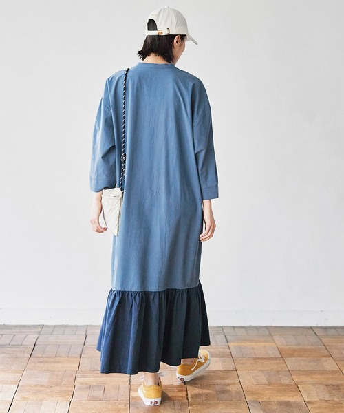 avecmoi(アヴェクモワ)の「【佐藤かなさんプロデュース】 アヴェクモワ バイカラーワンピース〈青×紺〉(ワンピース・レディース・ブルー・MEDIUM/LARGE/X-LARGE/SMALL)」の7枚目の写真