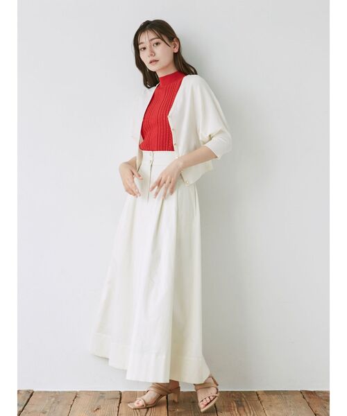 LAGUNAMOON（ラグナムーン）の「ゴールドボタンドルマンニットカーディガン（カーディガン/ボレロ・レディース・ネイビー/レッド/ホワイト・FREE）」の5枚目の写真