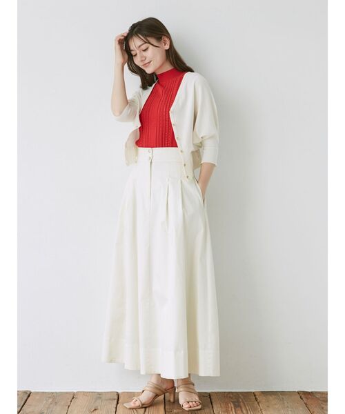 LAGUNAMOON（ラグナムーン）の「ゴールドボタンドルマンニットカーディガン（カーディガン/ボレロ・レディース・ネイビー/レッド/ホワイト・FREE）」の6枚目の写真