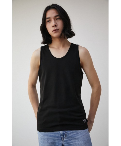 AZUL by moussy（アズールバイマウジー）の「MILANO RIB TANK TOP/ミラノリブタンクトップ（タンクトップ・メンズ・ブラック/ホワイト・MEDIUM/LARGE）」の13枚目の写真