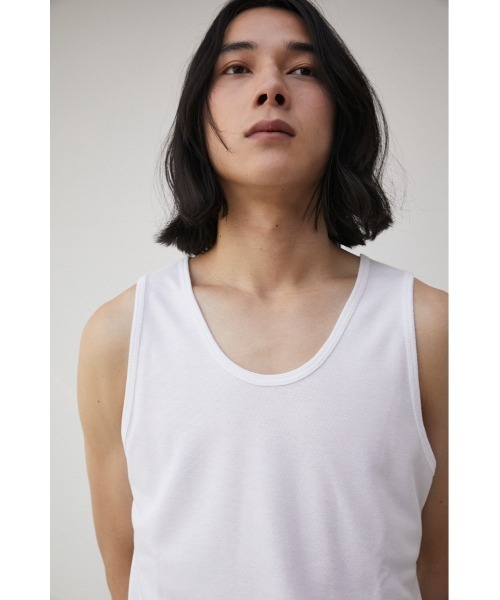 AZUL by moussy（アズールバイマウジー）の「MILANO RIB TANK TOP/ミラノリブタンクトップ（タンクトップ・メンズ・ブラック/ホワイト・MEDIUM/LARGE）」の3枚目の写真