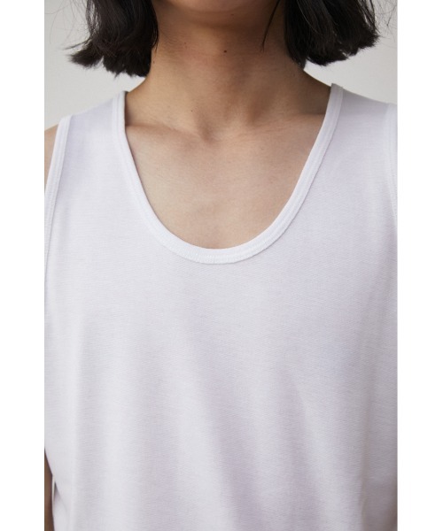 AZUL by moussy（アズールバイマウジー）の「MILANO RIB TANK TOP/ミラノリブタンクトップ（タンクトップ・メンズ・ブラック/ホワイト・MEDIUM/LARGE）」の9枚目の写真