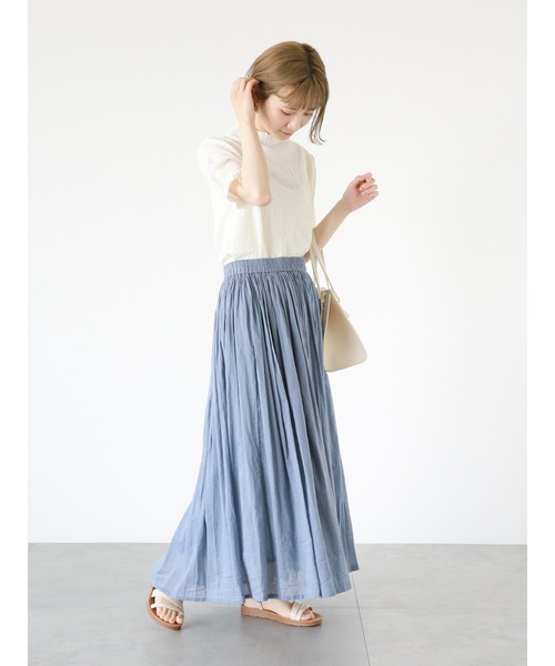 Samansa Mos2 blue(サマンサモスモスブルー)の「ふくれジャカードボトルネックTシャツ(Tシャツ/カットソー・レディース・ブラック/イエロー/キナリ・MEDIUM/LARGE)」の21枚目の写真