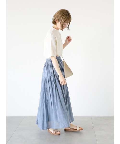 Samansa Mos2 blue(サマンサモスモスブルー)の「ふくれジャカードボトルネックTシャツ(Tシャツ/カットソー・レディース・ブラック/イエロー/キナリ・MEDIUM/LARGE)」の20枚目の写真