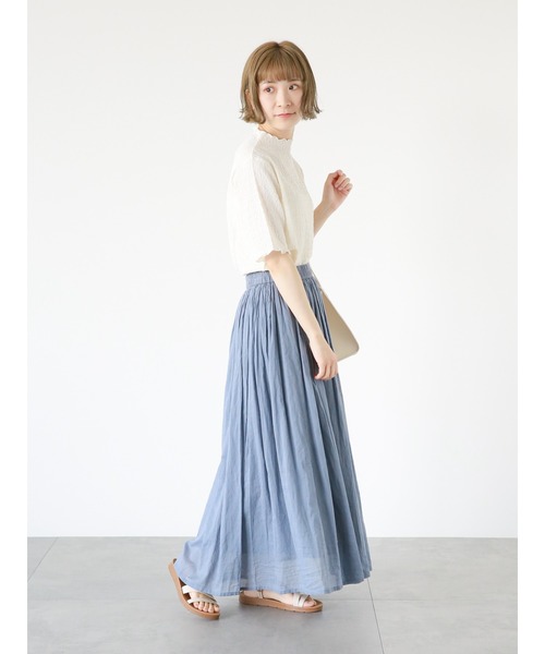 Samansa Mos2 blue(サマンサモスモスブルー)の「ふくれジャカードボトルネックTシャツ(Tシャツ/カットソー・レディース・ブラック/イエロー/キナリ・MEDIUM/LARGE)」の19枚目の写真
