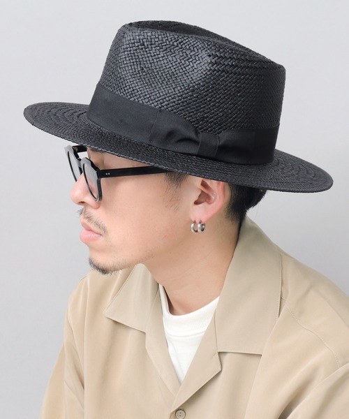 ReqHatter（レックハッター）の「ペーパー フラット ワイドブリム 中折れハット（ハット・メンズ・ブラック/ベージュ・FREE）」の12枚目の写真