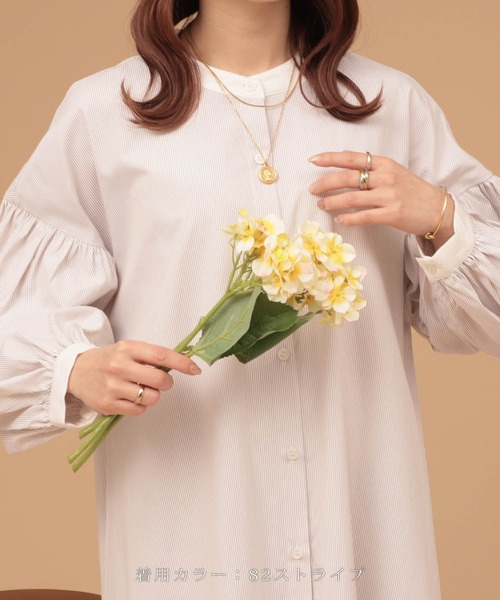 mil(ミル)の「【150㎝前後の小柄さんサイズ】裾切り替えシャツワンピース(ワンピース・レディース・ピンク/オフホワイト/ブラック/ストライプ・S/XS)」の10枚目の写真