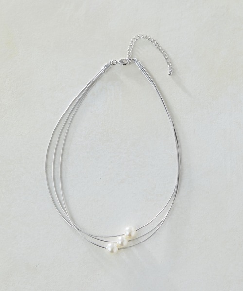 ear PAPILLONNER（イアパピヨネ）の「3連ポイントパールネックレス（ネックレス・レディース・シルバー/ゴールド・FREE）」の11枚目の写真