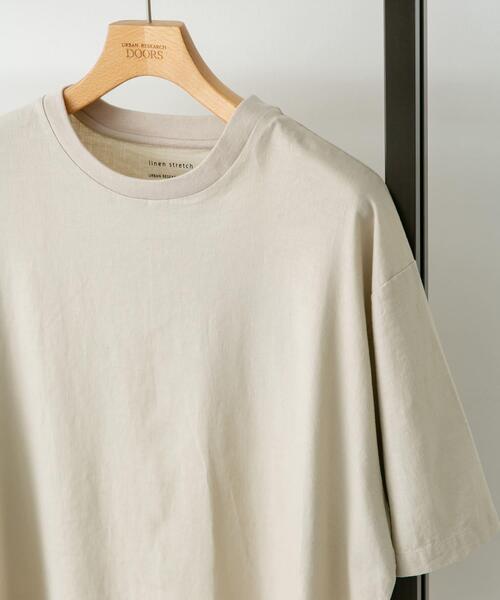 URBAN RESEARCH DOORS(アーバンリサーチドアーズ)の「ストレッチリネンショートスリーブTシャツ(Tシャツ/カットソー・メンズ・ブラック/ブルー/オリーブ/イエロー/アイボリー・MEDIUM/LARGE/X-LARGE)」の2枚目の写真