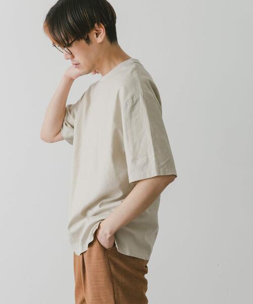 URBAN RESEARCH DOORS(アーバンリサーチドアーズ)の「ストレッチリネンショートスリーブTシャツ(Tシャツ/カットソー・メンズ・ブラック/ブルー/オリーブ/イエロー/アイボリー・MEDIUM/LARGE/X-LARGE)」の6枚目の写真