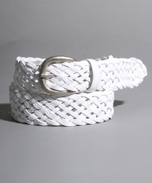 SOMETHING（サムシング）の「SOMETHING コンビメッシュ ロング レザーベルト（ベルト・レディース・ブラック/ダークブラウン/ブラウン/ホワイト/キャメル・FREE）」の2枚目の写真