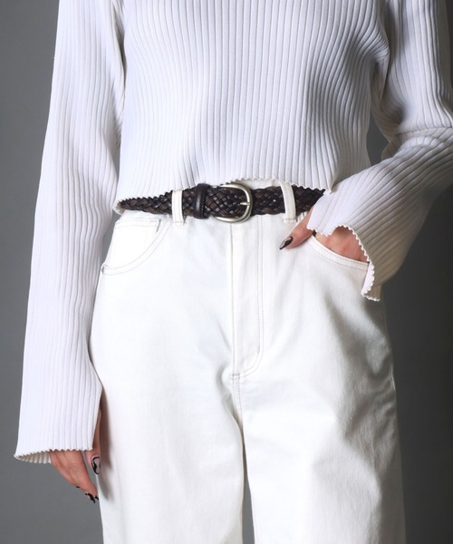 SOMETHING（サムシング）の「SOMETHING コンビメッシュ ロング レザーベルト（ベルト・レディース・ブラック/ダークブラウン/ブラウン/ホワイト/キャメル・FREE）」の11枚目の写真