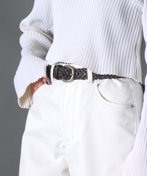 SOMETHING（サムシング）の「SOMETHING コンビメッシュ ロング レザーベルト（ベルト・レディース・ブラック/ダークブラウン/ブラウン/ホワイト/キャメル・FREE）」の21枚目の写真