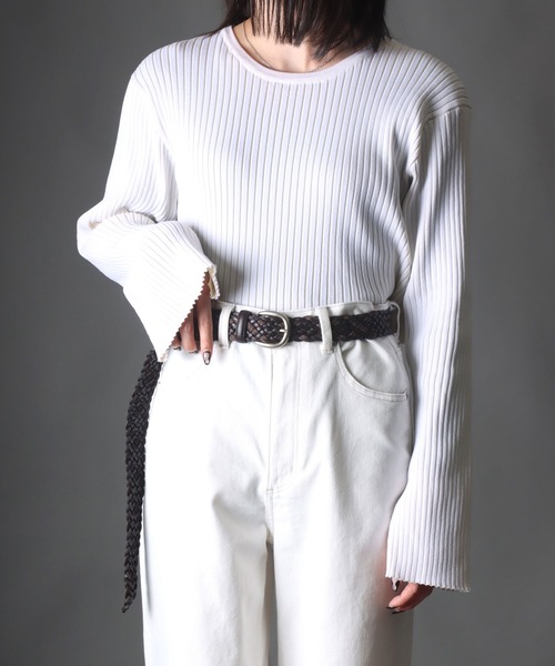 SOMETHING（サムシング）の「SOMETHING コンビメッシュ ロング レザーベルト（ベルト・レディース・ブラック/ダークブラウン/ブラウン/ホワイト/キャメル・FREE）」の22枚目の写真