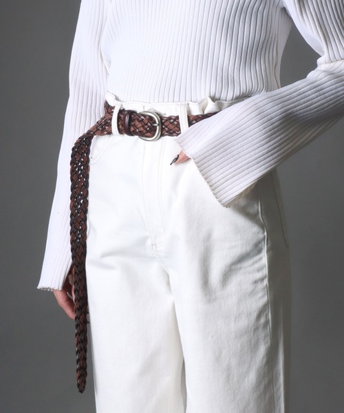 SOMETHING（サムシング）の「SOMETHING コンビメッシュ ロング レザーベルト（ベルト・レディース・ブラック/ダークブラウン/ブラウン/ホワイト/キャメル・FREE）」の18枚目の写真