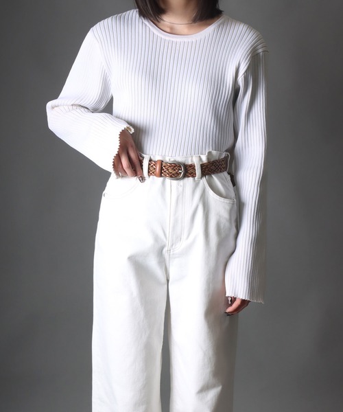 SOMETHING（サムシング）の「SOMETHING コンビメッシュ ロング レザーベルト（ベルト・レディース・ブラック/ダークブラウン/ブラウン/ホワイト/キャメル・FREE）」の19枚目の写真