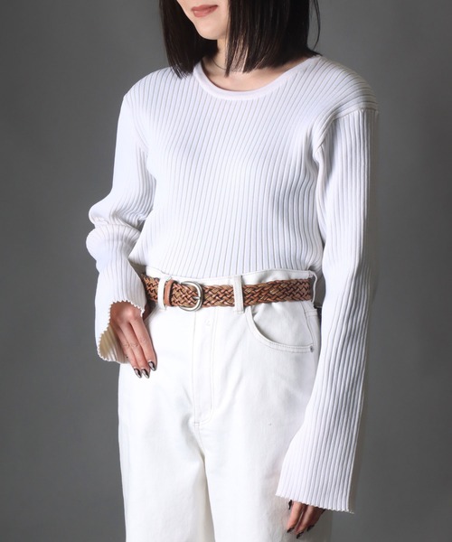 SOMETHING（サムシング）の「SOMETHING コンビメッシュ ロング レザーベルト（ベルト・レディース・ブラック/ダークブラウン/ブラウン/ホワイト/キャメル・FREE）」の15枚目の写真