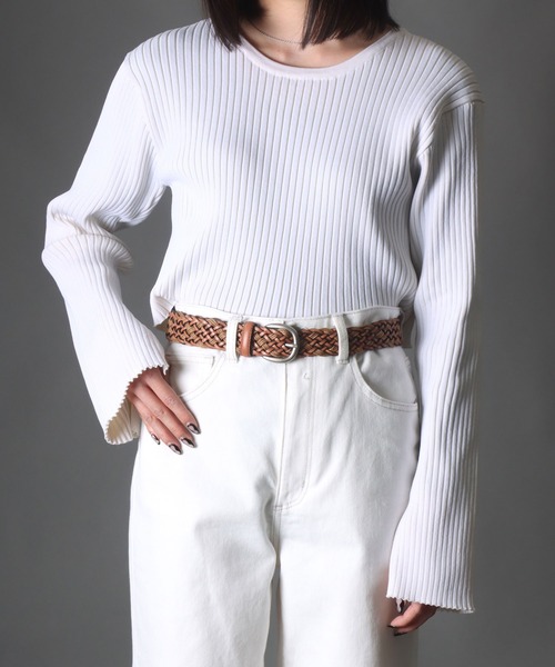 SOMETHING（サムシング）の「SOMETHING コンビメッシュ ロング レザーベルト（ベルト・レディース・ブラック/ダークブラウン/ブラウン/ホワイト/キャメル・FREE）」の20枚目の写真