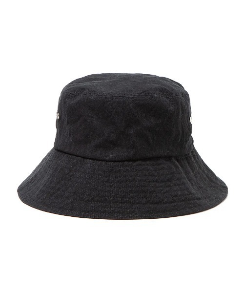 hobo(ホーボー)の「【hobo / ホーボー】BUCKET HAT COTTON CANVAS VINTAGE WASH(ハット・メンズ・ブラック/キャメル・FREE)」の4枚目の写真