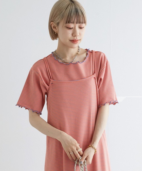 w closet(ダブルクローゼット)の「【SETアイテム】ボーダートップス&マルチウェイワンピース(ワンピース・レディース・オレンジ/パープル/ブルー・FREE)」の12枚目の写真