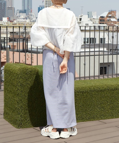 w closet(ダブルクローゼット)の「【SETアイテム】ボーダートップス&マルチウェイワンピース(ワンピース・レディース・オレンジ/パープル/ブルー・FREE)」の14枚目の写真