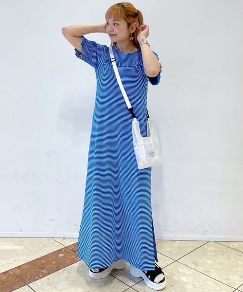 w closet(ダブルクローゼット)の「【SETアイテム】ボーダートップス&マルチウェイワンピース(ワンピース・レディース・オレンジ/パープル/ブルー・FREE)」の11枚目の写真