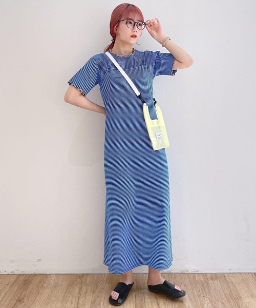 w closet(ダブルクローゼット)の「【SETアイテム】ボーダートップス&マルチウェイワンピース(ワンピース・レディース・オレンジ/パープル/ブルー・FREE)」の5枚目の写真